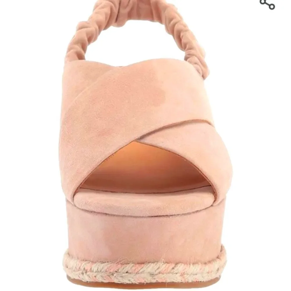 JOIE  Leather Garden Platform Wedge Sling Back leather Sandal/Espadril NWT